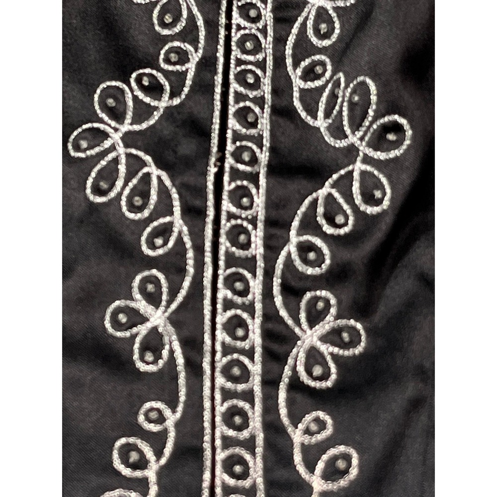 Charlotte Russe Black Corset Bustier Top Lace Up Back‎ Embroidered Size L - Picture 2 of 7